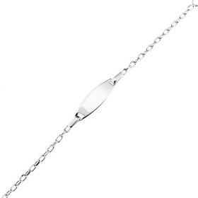  Bracelet Identité Argent 925/1000 pour enfant Plaque ovale 20mm long par 6.6 mm large Maille forcat 2,2mm large Longueur ...