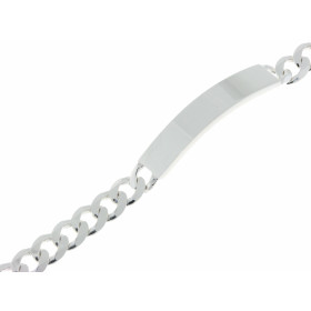 Gourmette en Argent 925 pour Homme. Maille gourmette lapidée sur 6 faces. Largeur de la maille : 7.6mm. Longueur du bracel...