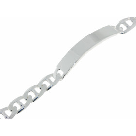  Bracelet identit&eacute; Argent 925 pour Homme Maille marine 8.2mm large Longueur du bracelet : 21cm Epaisseur plaque : 2...