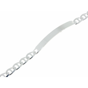  Bracelet identité Argent 925 Maille marine 6mm large Longueur du bracelet : 18.5cm Épaisseur plaque : 1.4mm 