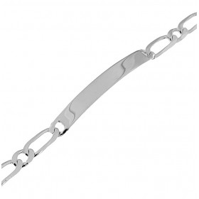 Bracelet Identité en Argent 925/1000. Maille figaro alternée (un grand maillon pour un petit). Largeur du bracelet : 5.8mm...