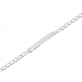  Bracelet identité à personnaliser Argent 925 Maille gourmette 3,6mm large Longueur du bracelet : 18cm Dimensions plaque à...