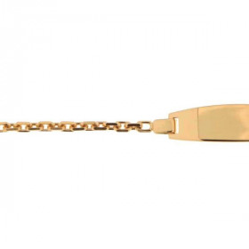 Gourmette bébé maille forcat Or Jaune 375 Largeur maille : 1,9mm Longueur : 14cm, Anneau intermédiaire à 12,5 cm 