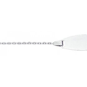  Bracelet identité Or Blanc 750 Maille forçat 1mm large Longueur du bracelet : 14cm - Anneau intermédiaire à 12,5cm Dimens...