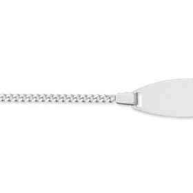  Bracelet identit&eacute; maille gourmette pour b&eacute;b&eacute; Or Blanc 750/1000 Largeur maille : 1,1mm, longueur : 14...