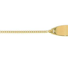  Gourmette bébé Or Jaune 375 Largeur maille : 1,6mm Longueur : 14cm, Anneau intermédiaire à 12,5 cm 