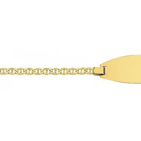 Bracelet identité en Or Jaune 750. Maille marine de 1,6mm de large. Longueur du bracelet : 14cm - Anneau intermédiaire à 1...