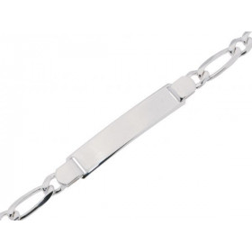 Gourmette Argent maille alternée Bracelet identité à personnaliser Argent 925 Maille alternée 6,2mm large Longueur du brac...