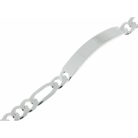  Bracelet identité Argent 925 pour Homme Maille figaro alternée 1.3 lapidée sur 4 faces Largeur maille : 7,3mm Longueur du...
