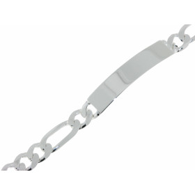 Bracelet identité en Argent 925 pour Homme. Maille figaro alternée 1.3. Largeur de la maille : 9mm. Longueur du bracelet :...