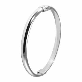  Jonc Argent 925 Rhodié Section demi jonc 6x3mm diamètre Dimensions intérieures : 58 x 52mm (pour poignet 17 à 20cm) Systè...