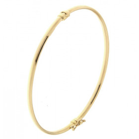  Jonc Or Jaune 750 Section ovale (creuse) 3x2mm Dimensions intérieures : 60x50mm Fermeture par ressort + 8 Sécurité 