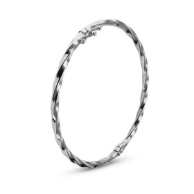 Jonc or blanc 375 Section carrée torsadée (creuse): 3mm large Dimension intérieure : 50x59mm Système d attache : fermeture...