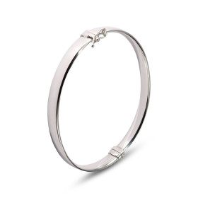 Jonc or blanc 375 Section Ovale (creuse) : 6mm large Dimensions intérieures : 52x60mm Système d attache : fermeture par re...