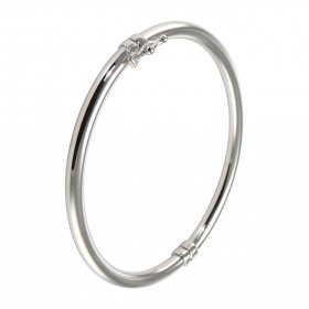 Jonc or blanc 375 Section ronde (creuse) : 4mm large Dimensions intérieures : 51x59mm Système d attache : fermeture par re...