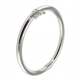 Jonc or blanc 375 Section ronde (creuse) : 5mm large Dimensions intérieures : 51x59mm Système d attache : fermeture par re...