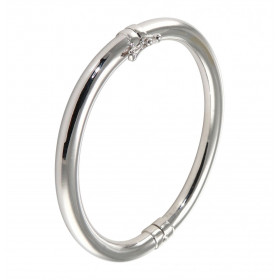 Jonc or blanc 375 Section ronde (creuse) : 6mm large Dimensions intérieures : 51x59mm Système d attache : fermeture par re...