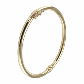 Jonc or jaune 375 Section ronde (creuse) : 4mm large Dimensions intérieures : 51x59mm Système d attache : fermeture par re...