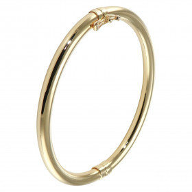 Jonc or jaune 375 Section ronde (creuse) : 5mm large Dimensions intérieures : 51x59mm Système d attache : fermeture par re...