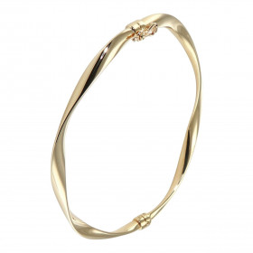 Jonc torsadé or jaune 375 Section ovale (creuse) : 3,8mm large Dimensions intérieures : 53x59mm Système d attache : fermet...