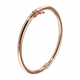  Jonc or rose 375 Section ronde (creuse) : 4mm large Dimensions intérieures : 51x59mm Système d attache : fermeture par re...