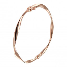 Jonc torsadé or rose 375 Section ovale (creuse) : 3,8mm large Dimensions intérieures : 53x59mm Système d attache : fermetu...
