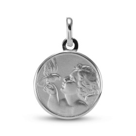  Médaille Ange à l oiseau Or Blanc 375 (16mm) Médaille ronde 16mm diamètre Le contour plaque est brillant Effet satiné sur...