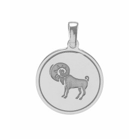 Pendentif signe astrologique du zodiaque - Signe du Bélier Médaille argent rhodié représentant le signe astrologique du bé...