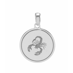 Pendentif signe astrologique du zodiaque - Signe du Scorpion. Médaille en argent rhodié représentant le signe astrologique...