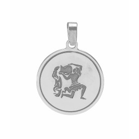 Pendentif signe astrologique du zodiaque - Signe du verseau Médaille argent rhodié représentant le signe astrologique du v...