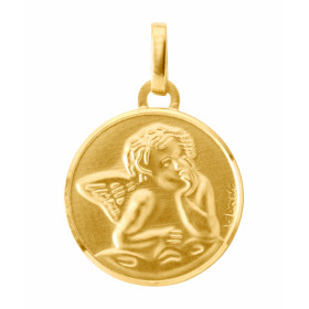 Médaille ange Or Jaune 750/1000. Diamètre : 15mm. Le contour face avant est brillant, l intérieur est satiné (effet mat). ...