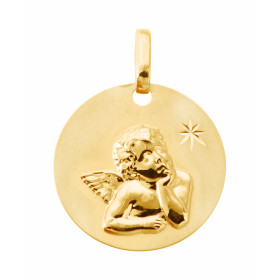 Médaille baptême Ange en Or jaune 750 (16mm)