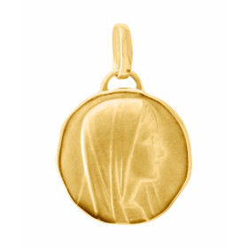 Médaille Vierge Or Jaune 750/1000 (18 carats) Effet satiné sur les deux faces. Dimensions médaille (bélière incluse) : 22 ...