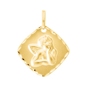 Médaille Carrée Ange Or Jaune 375 Finition satinée sur les deux faces, contour diamanté sur face avant Dimensions médaill...