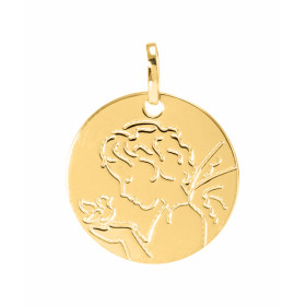 Médaille Moderne Ange et Oiseau en Or Jaune 375 (16mm)