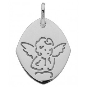  Médaile Ange moderne Or Blanc 750 Ange gravé sur face avant La face arrière est completement lisse Dimensions du pendenti...