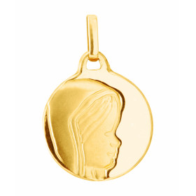 Médaille Or Jaune Vierge de profil (15mm)