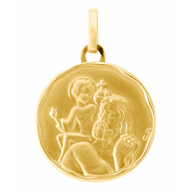 Médaille Saint Christophe en Or jaune 750 (17mm)
