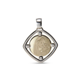 Médaille Vierge à l enfant 2 ors ajourée La Vierge l enfant sont finition brillante, partie autour est satinée Dimension d...
