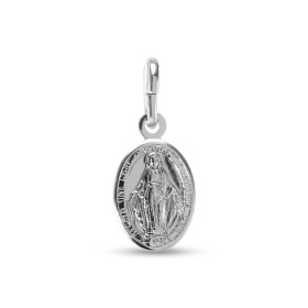 Médaille de la Vierge Miraculeuse en argent rhodié. Dimension (bélière incluse) : 9x19mm. Epaisseur : 1,5mm