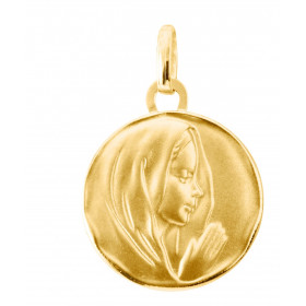 Médaille Vierge profil droit Or Jaune 375 (15mm) Finition satinée sur les deux faces Diamètre : 15mm Dimensions médaille (...