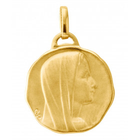 Médaille Vierge  profil droit en Or Jaune 750 (17mm)