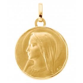 Médaille Vierge profil gauche en Or Jaune 750 (17mm)