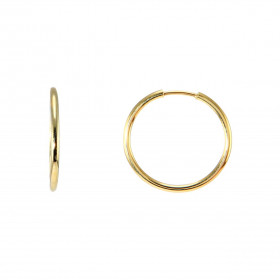  Mini Créoles Or Jaune 750/1000 Section ronde 1.0mm large Diamètre extérieur 10mm 