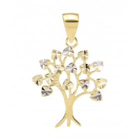  Pendentif 2 ors 375 un arbre vie découpé Effet ciselé sur les feuilles Dimensions : 17x26mm 