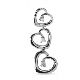  Pendentif 3 Coeurs serti Diamants sur Or blanc 750 Ce pendentif est serti 3 diamants totalisant 0,05 carat Les dimensions...
