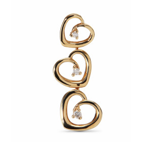 Pendentif 3 Coeurs serti Diamants sur Or Jaune 750 Ce pendentif est serti 3 diamants totalisant 0,05 carat Les dimensions ...