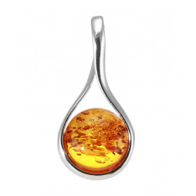 Pendentif Ambre Rond 14mm Ambre couleur cognac Dimensions du pendentif (bélière incluse) : 35x16mm
