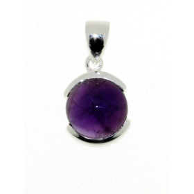  Pendentif Argent 925 Améthyste serti d une pierre 12mm Hauteur bélière : 2,5cm 