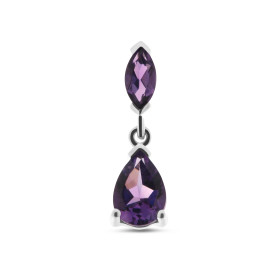 pendentif Améthyste Or Blanc 375 Les Améthystes sont taillées marquise 6x3mm poire 7x5mm Les dimensions du pendentif sont ...